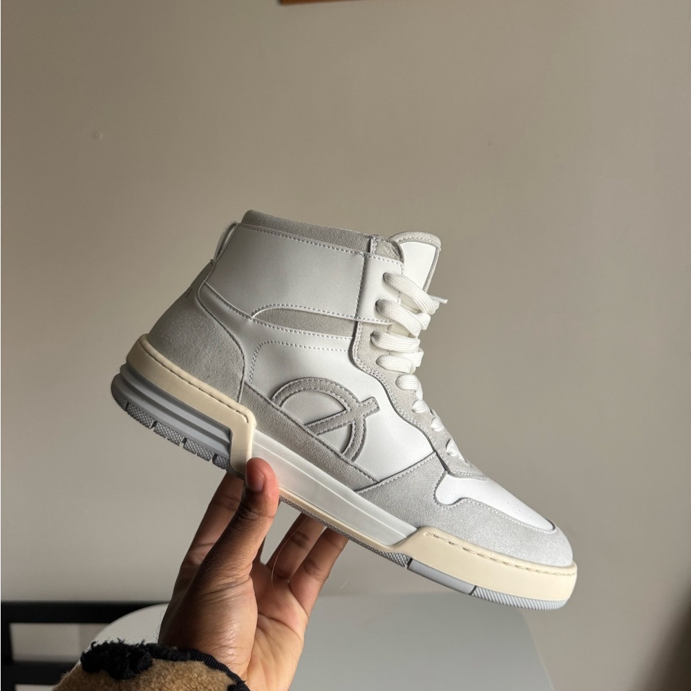 Men's High-Top Sneakers - White and Gray